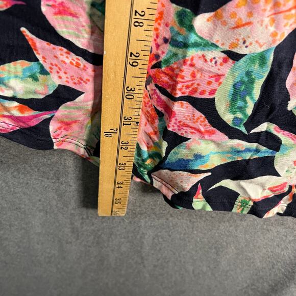 Duddl Duds Cotton Core Raglan Sleep Shirt Navy Tropic Leaf Size X-Small - Picture 4 of 7
